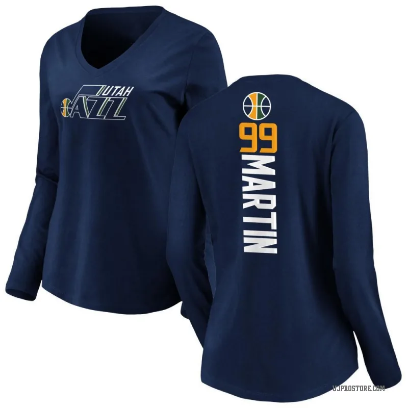 KJ Martin Women's Navy Utah Jazz Backer Long Sleeve T-Shirt