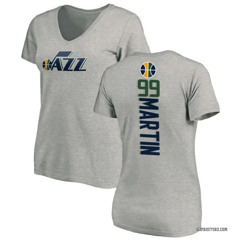 KJ Martin Women's Utah Jazz Ash Backer T-Shirt