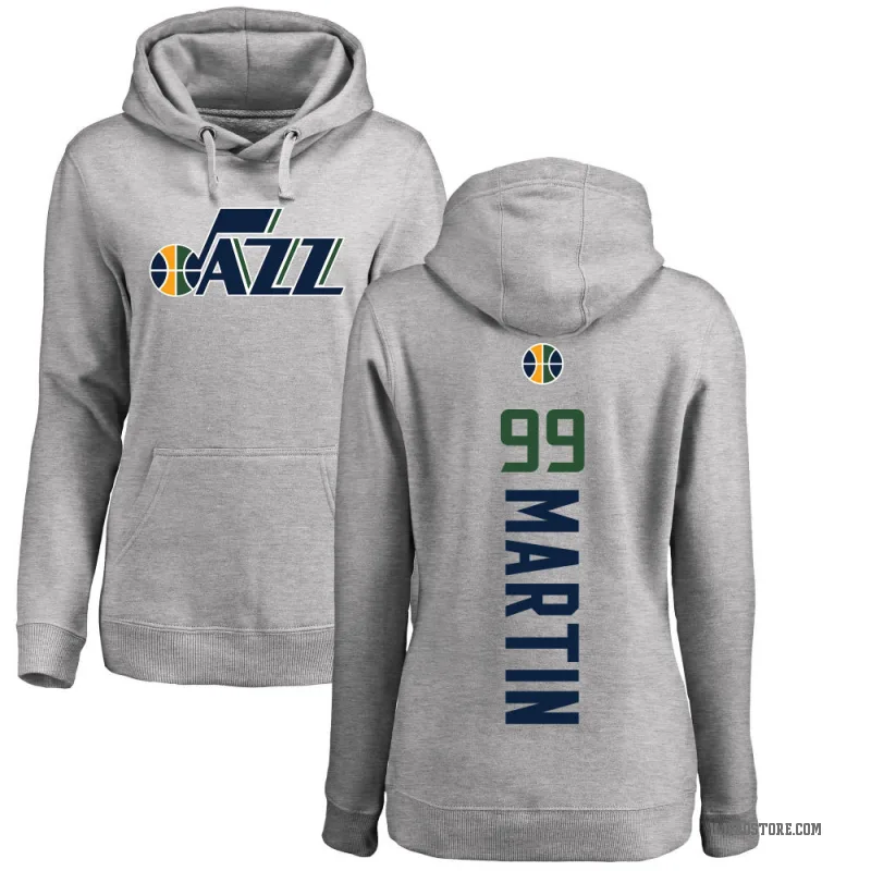KJ Martin Women's Utah Jazz Branded Ash Backer Pullover Hoodie
