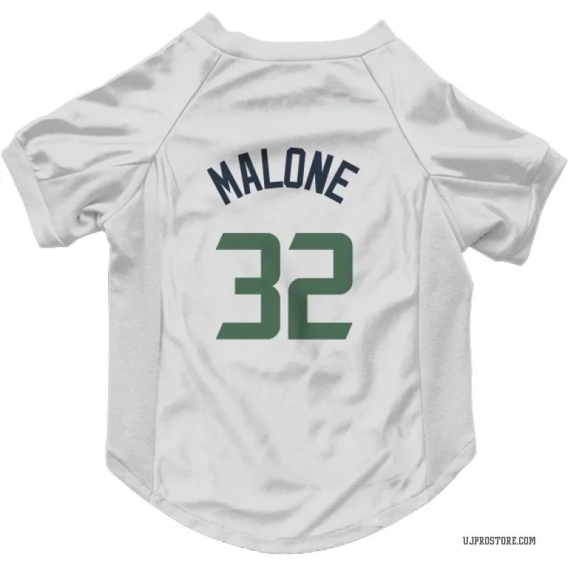 Karl Malone  White Utah Jazz  Cat & Dog Pet Jersey