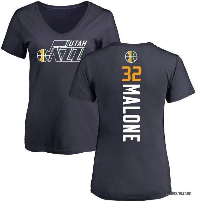 Karl Malone Women's Navy Utah Jazz Backer T-Shirt