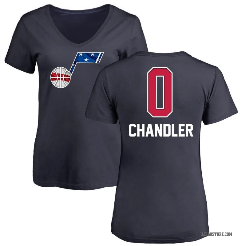 Kennedy Chandler Women's Navy Utah Jazz Name and Number Banner Wave V-Neck T-Shirt