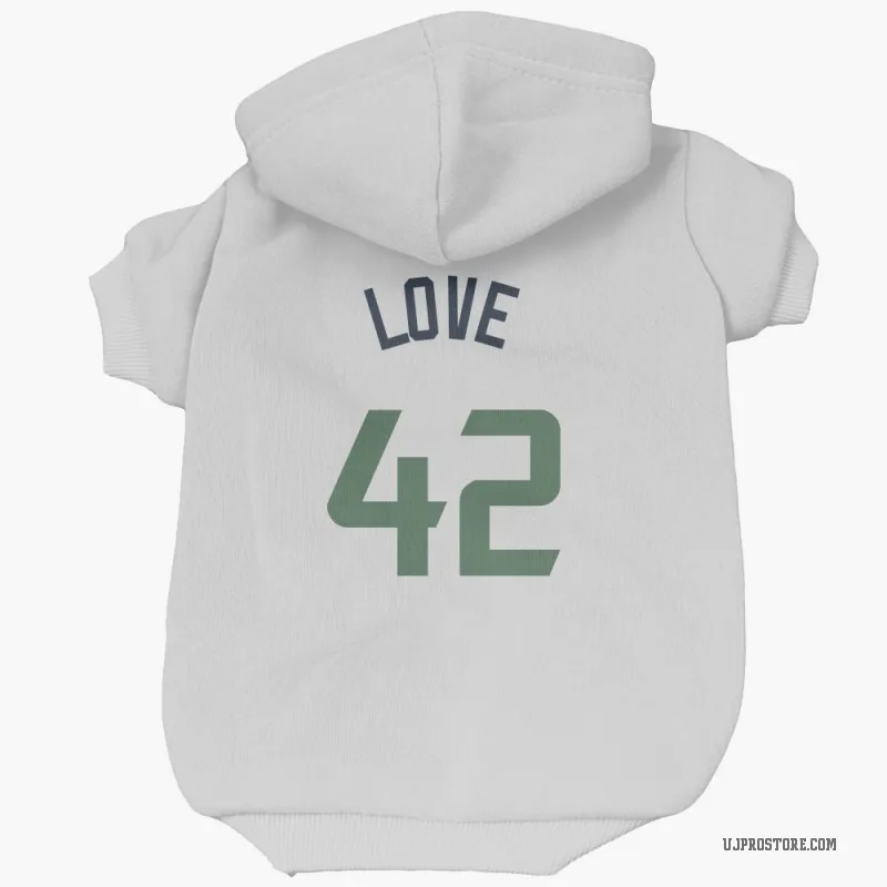 Kevin Love  White Utah Jazz  Cat & Dog Pet Hoodie