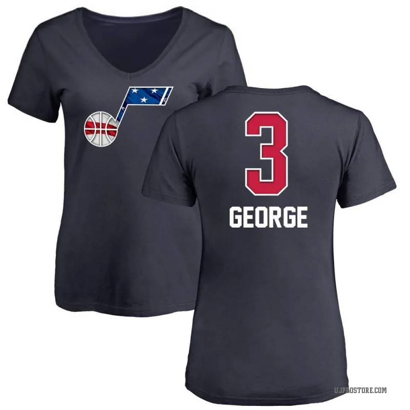 Keyonte George Women's Navy Utah Jazz Name and Number Banner Wave V-Neck T-Shirt