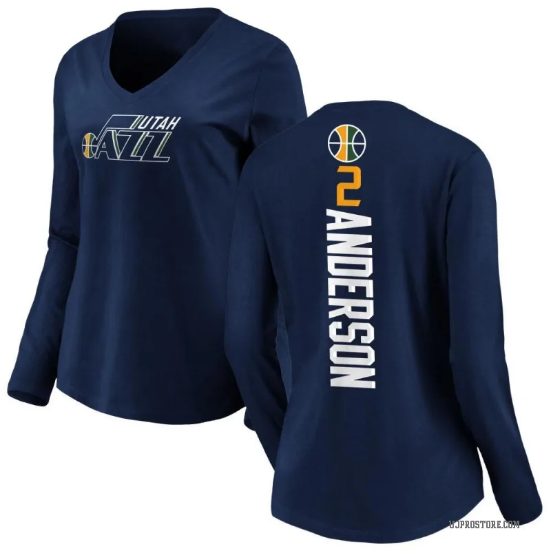 Kyle Anderson Women's Navy Utah Jazz Backer Long Sleeve T-Shirt