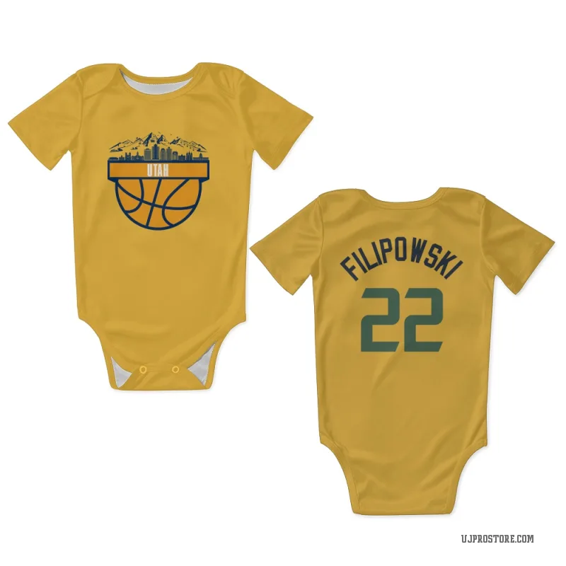 Kyle Filipowski  Gold Utah Jazz  Newborn & Infant Bodysuit
