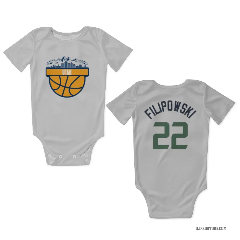 Kyle Filipowski  White Utah Jazz  Newborn & Infant Bodysuit