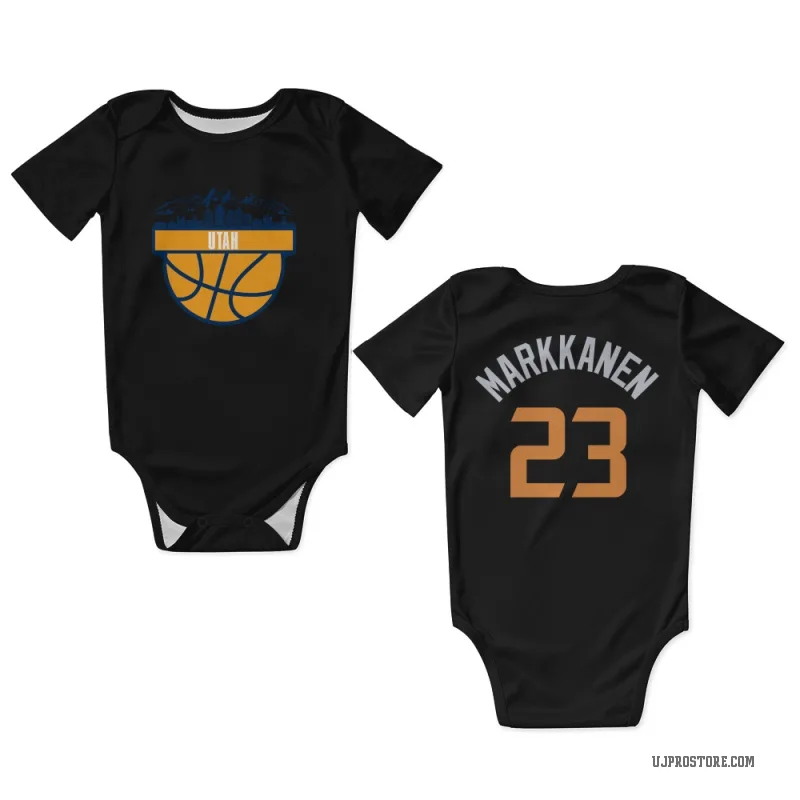 Lauri Markkanen  Black Utah Jazz  Newborn & Infant Bodysuit