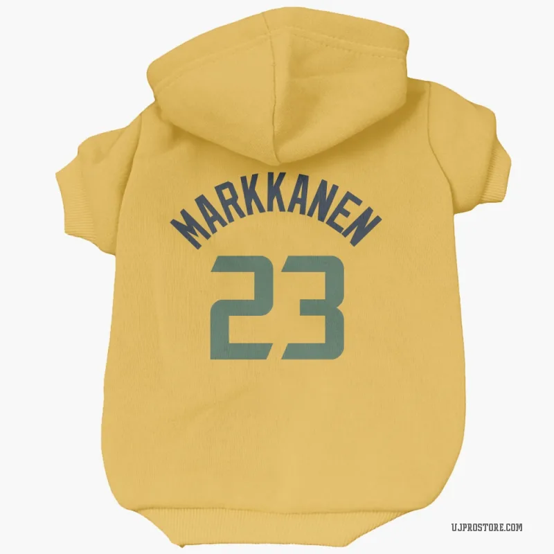Lauri Markkanen  Gold Utah Jazz  Cat & Dog Pet Hoodie