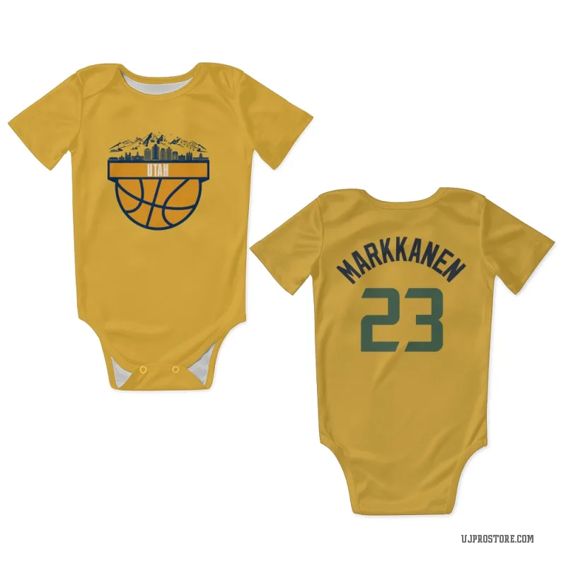 Lauri Markkanen  Gold Utah Jazz  Newborn & Infant Bodysuit