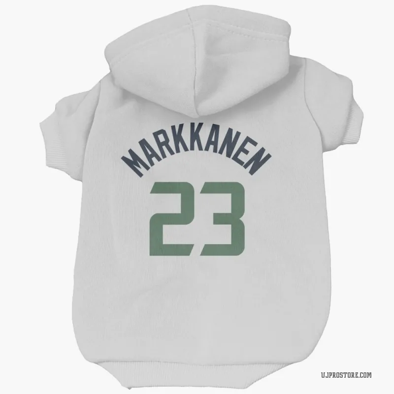 Lauri Markkanen  White Utah Jazz  Cat & Dog Pet Hoodie