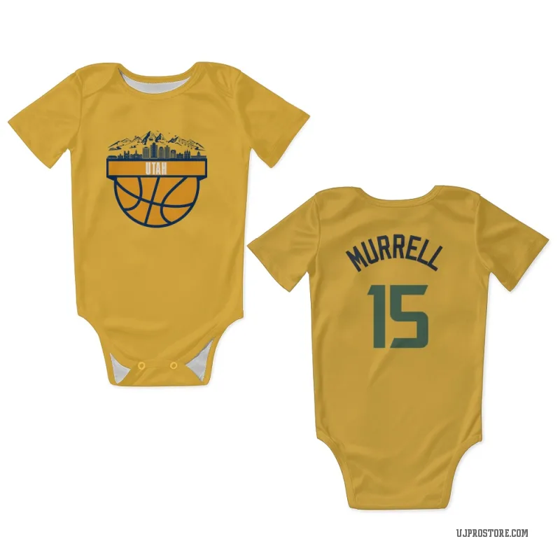 Matthew Murrell  Gold Utah Jazz  Newborn & Infant Bodysuit
