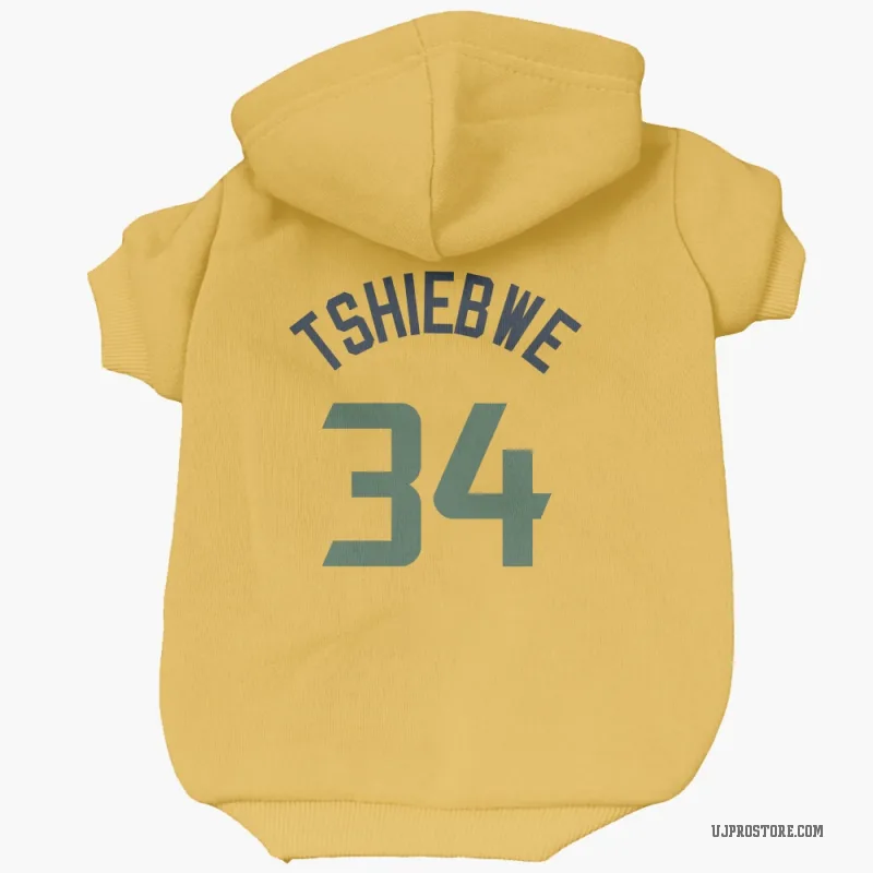 Oscar Tshiebwe  Gold Utah Jazz  Cat & Dog Pet Hoodie