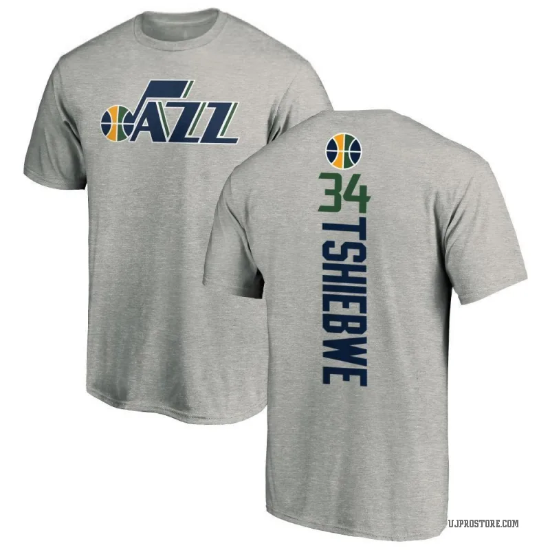 Oscar Tshiebwe Men's Utah Jazz Ash Backer T-Shirt