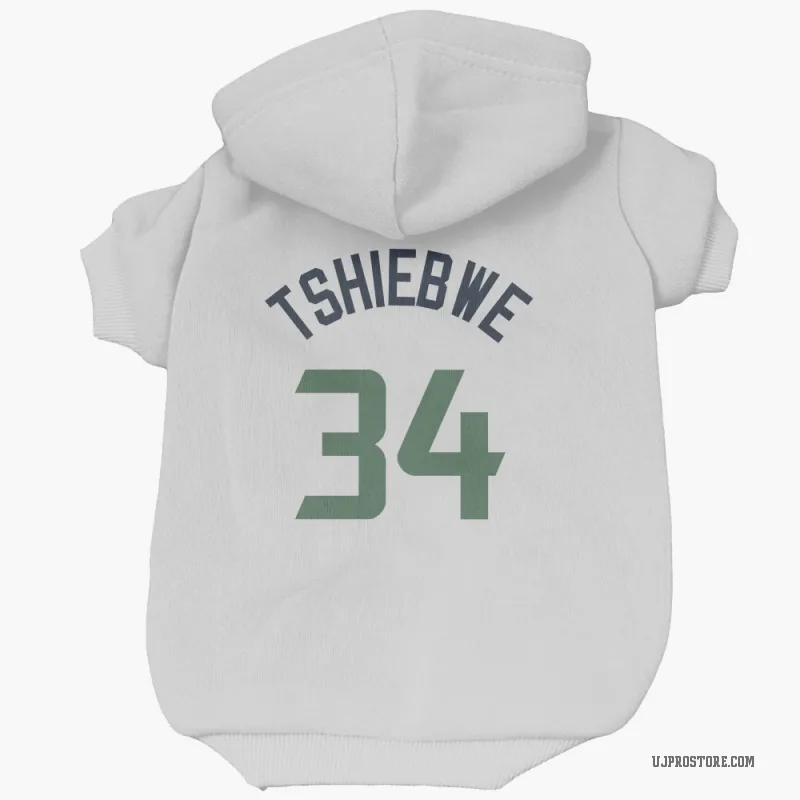 Oscar Tshiebwe  White Utah Jazz  Cat & Dog Pet Hoodie