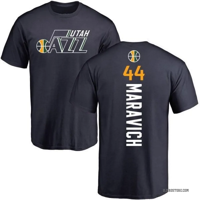 Pete Maravich Men's Navy Utah Jazz Backer T-Shirt