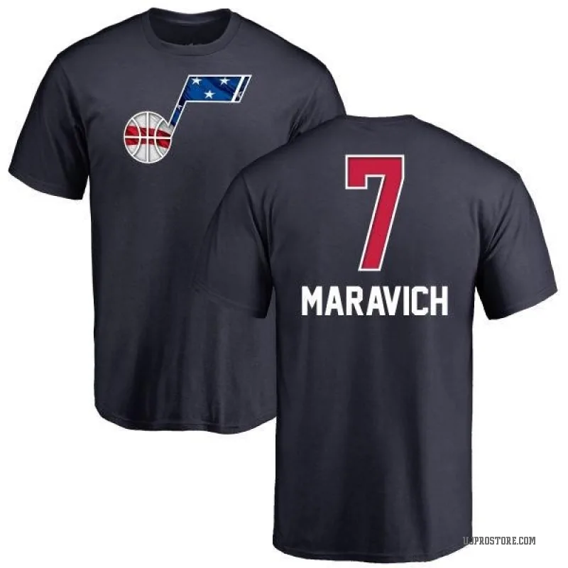 Pete Maravich Youth Navy Utah Jazz Name and Number Banner Wave T-Shirt