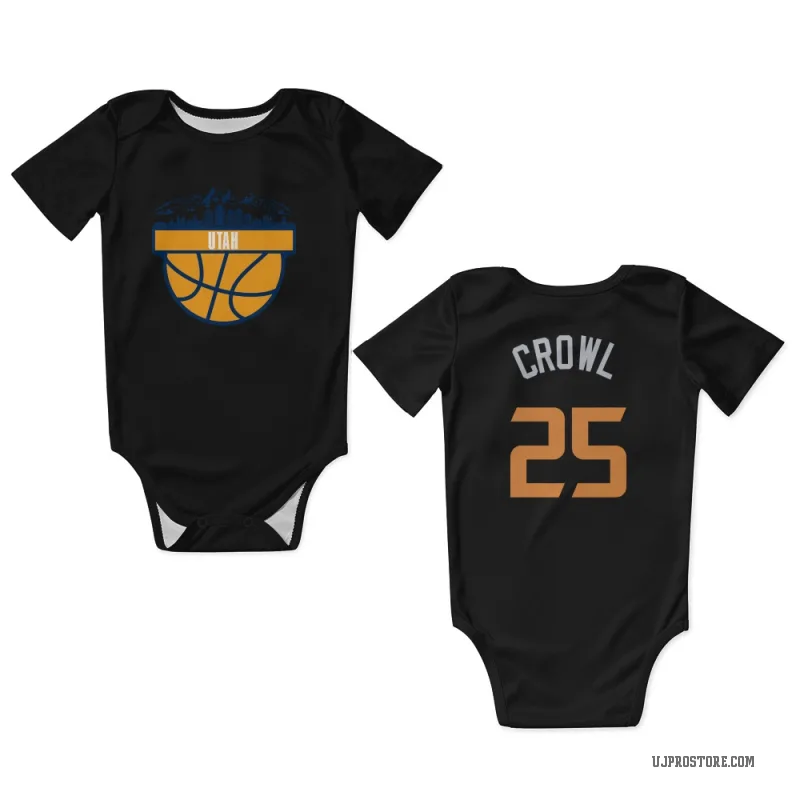 Steve Crowl  Black Utah Jazz  Newborn & Infant Bodysuit