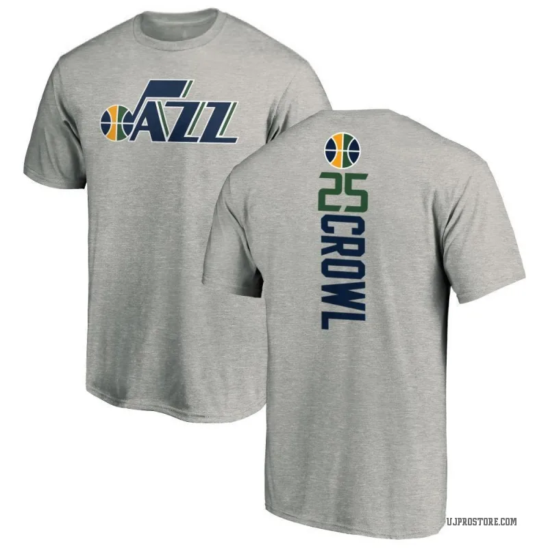 Steve Crowl Men's Utah Jazz Ash Backer T-Shirt