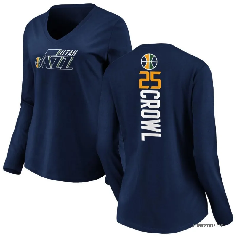 Steve Crowl Women's Navy Utah Jazz Backer Long Sleeve T-Shirt