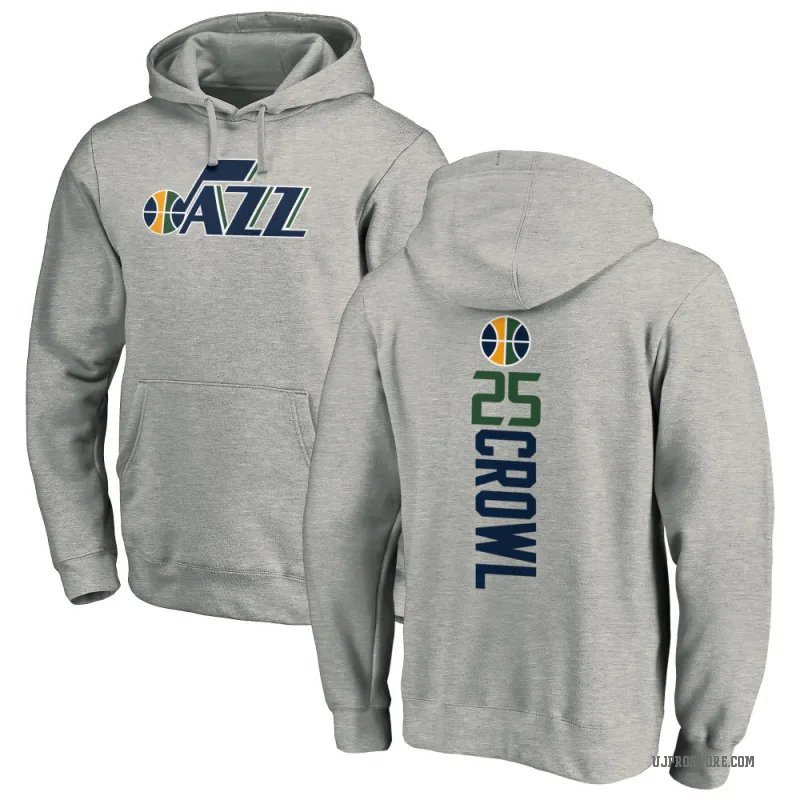 Steve Crowl Youth Utah Jazz Branded Ash Backer Pullover Hoodie