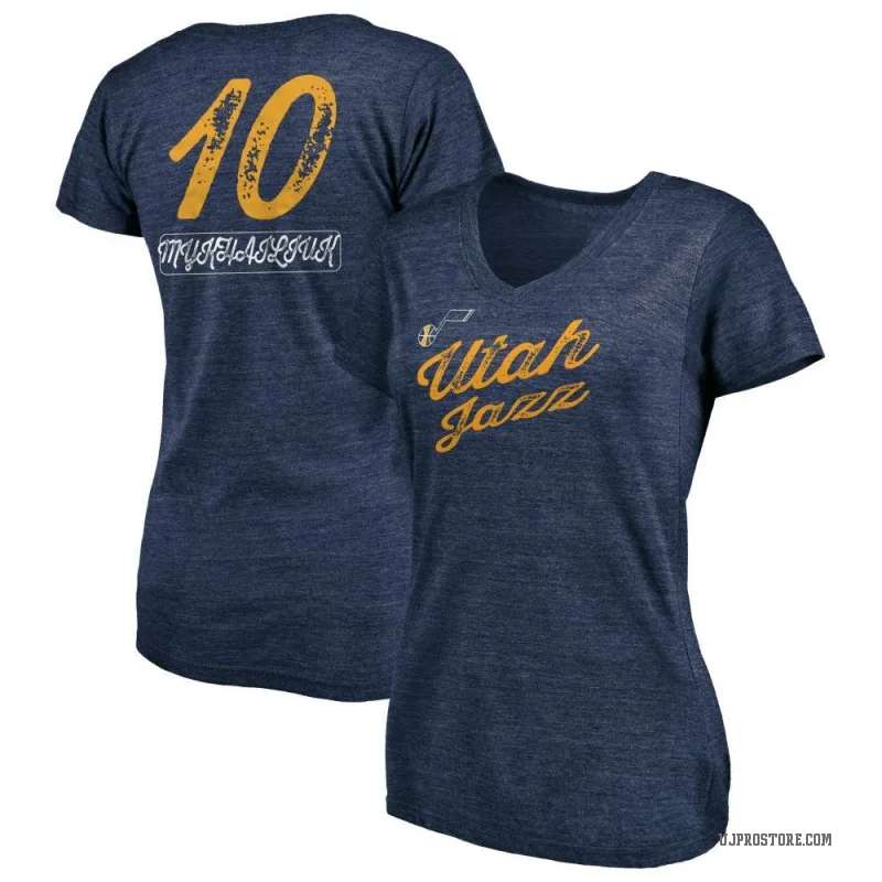 Svi Mykhailiuk Women's Navy Utah Jazz Sideline V-Neck T-Shirt