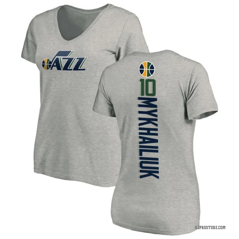 Svi Mykhailiuk Women's Utah Jazz Ash Backer T-Shirt