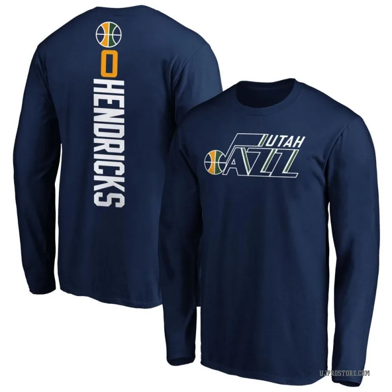 Taylor Hendricks Men's Navy Utah Jazz Backer Long Sleeve T-Shirt