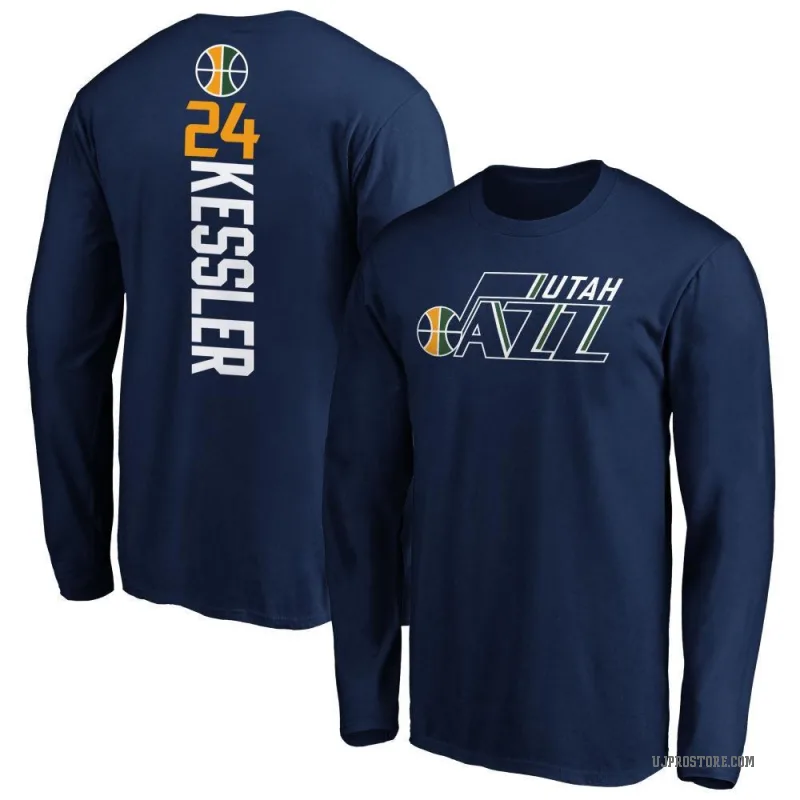 Walker Kessler Men's Navy Utah Jazz Backer Long Sleeve T-Shirt