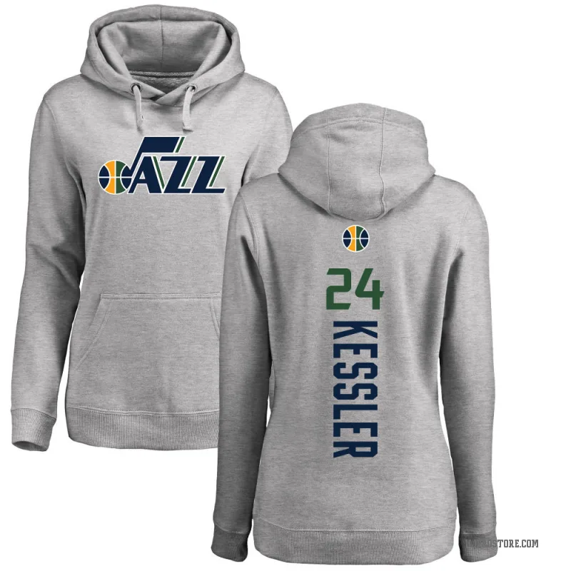 Walker Kessler Women's Utah Jazz Branded Ash Backer Pullover Hoodie