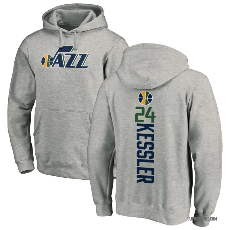 Walker Kessler Youth Utah Jazz Branded Ash Backer Pullover Hoodie